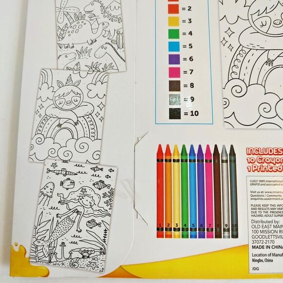 Grafix Crayon By Number 1 Printed Sheet 10 Crayons Learning Play Age 6+ Craft - Picture 8 of 9